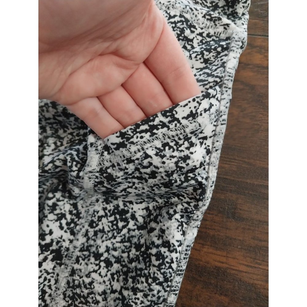 Champion Speckled Black White Athletic Stretch Leggings Womens Sz XL - Picture 7 of 8